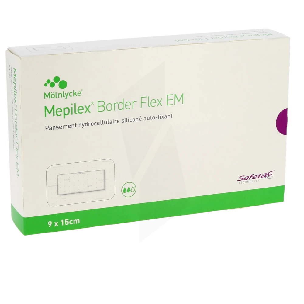 Mepilex Border Flex Em Pansements Hydrocellulaire AdhÉsif StÉrile SiliconÉ 9x15cm B/10