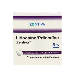 Lidocaine/prilocaine Zentiva 5 %, Pansement Adhésif Cutané