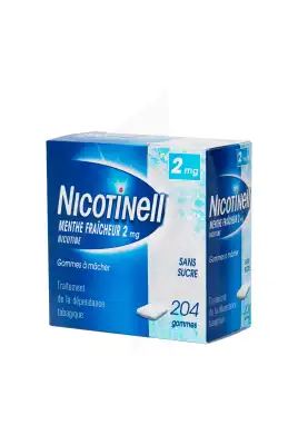 Nicotinell Menthe Fraicheur 2 Mg Sans Sucre, Gomme à Mâcher Médicamenteuse Plq/204 à Saint-Maximin