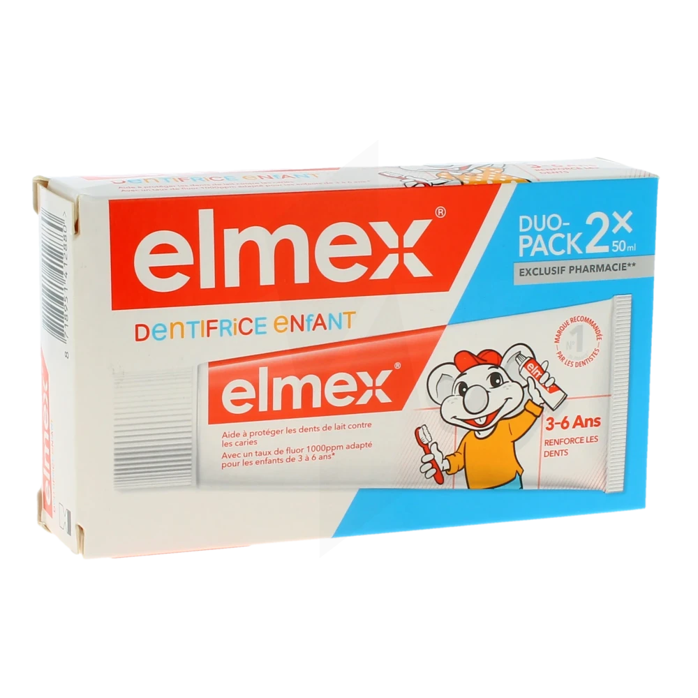 Elmex Enfant Dentifrice 3-6 Ans 2 Tubes De 50 Ml