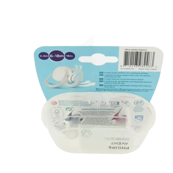 Avent Ultra Air Sucette Silicone 6-18mois Love Papa B/2