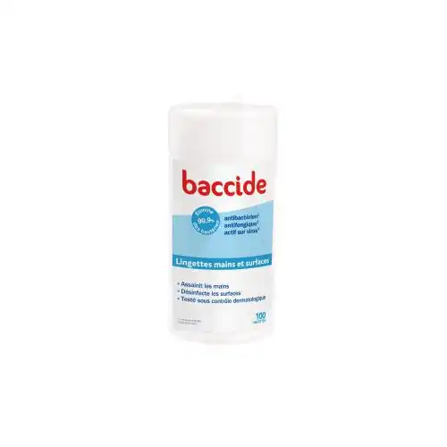Baccide Lingette Désinfectante Mains & Surface B/100