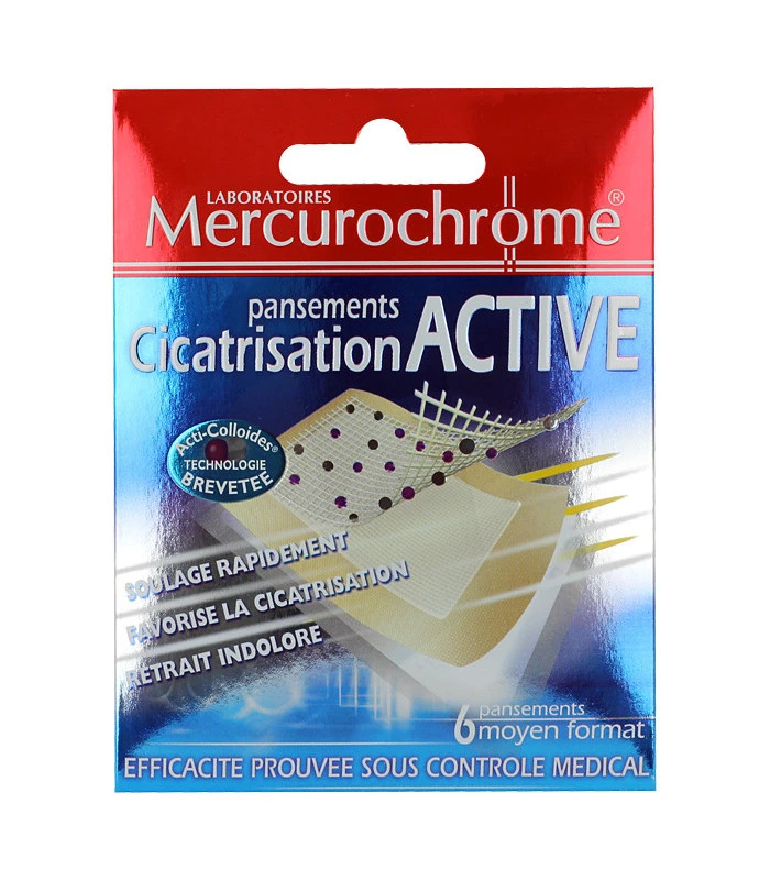 Mercurochrome Cicatrisation Active 6 pansements.