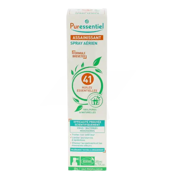 Puressentiel Assainissant Spray Aérien Assainissant Aux 41 Huiles Essentielles - 200 Ml