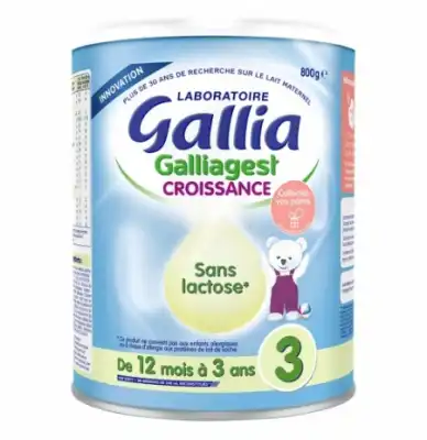 GALLIA GALLIAGEST CROISSANCE sans lactose Lait en poudre B/800g