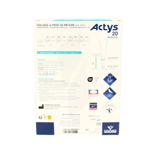 Actys 20 Chaussette Pf Homme Noir T3n