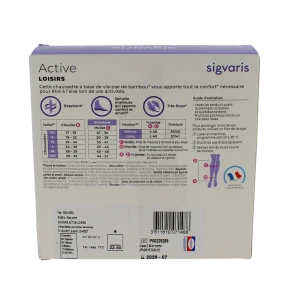 Sigvaris Active Loisirs Chaussette Classe 2 Femme Rose Pêche Normal M