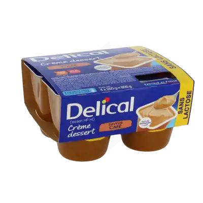 Delical Crème Dessert Sans Lactose Nutriment Café 4pots/200g à Bondues