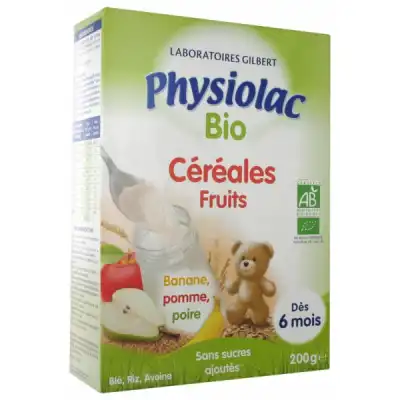 Physiolac Cereales Bio Farine Fruits B/200g à SEYNOD