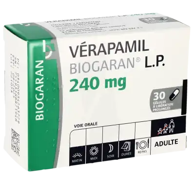 Verapamil Biogaran L.p. 240 Mg, Gélule à Libération Prolongée à ROMORANTIN-LANTHENAY