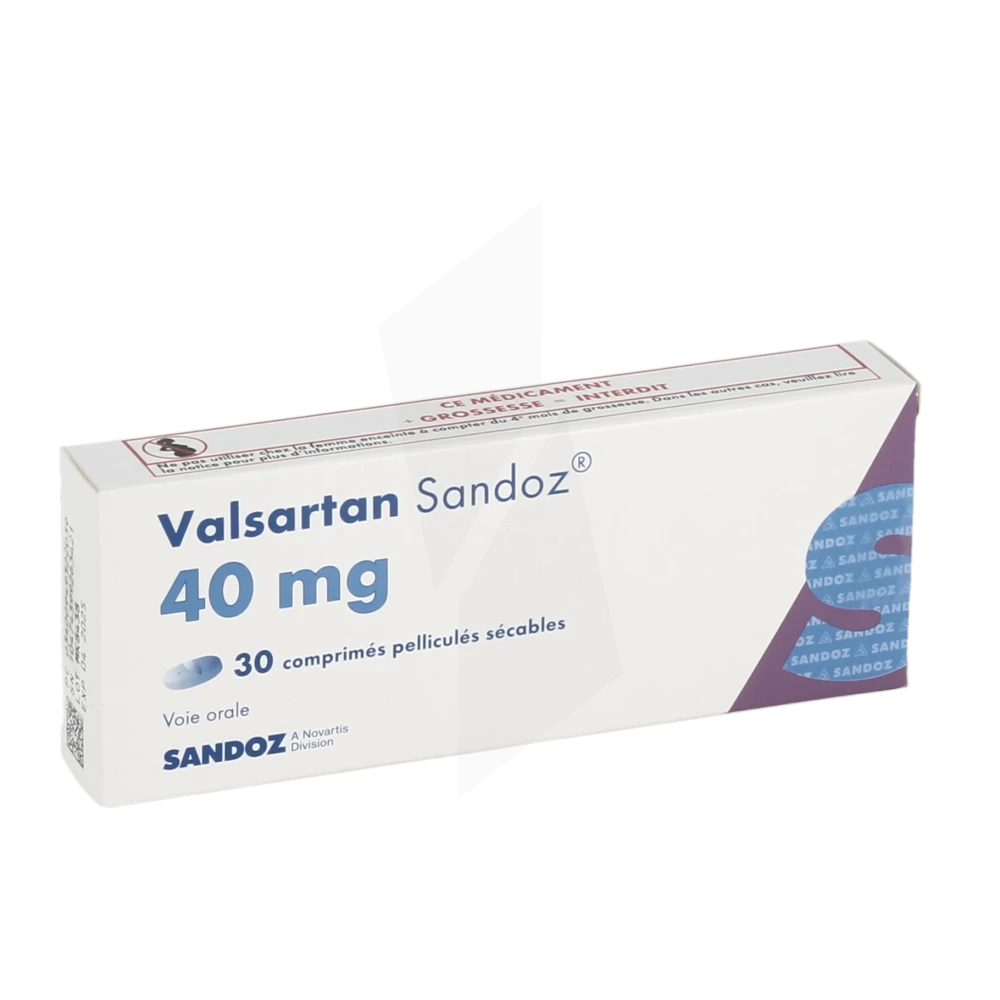 Valsartan Sandoz 40 Mg, Comprimé Pelliculé Sécable