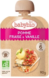 Babybio Alimentation Infantile Pomme Fraise Vanille Gourde/90g