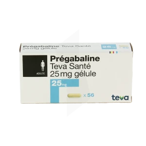 Pregabaline Teva Sante 25 Mg, Gélule