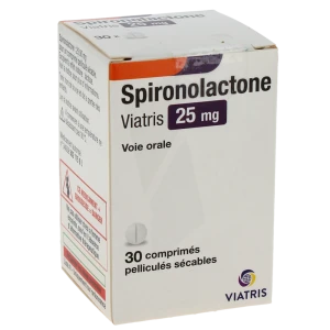 Spironolactone Viatris 25 Mg, Comprimé Pelliculé Sécable
