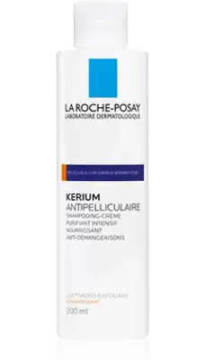 Kerium Antipelliculaire Micro-Exfoliant Shampooing crème cheveux secs 200ml