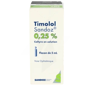 Timolol Sandoz 0,25 Pour Cent, Collyre En Solution