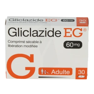 Gliclazide Eg 60 Mg, Comprimé Sécable à Libération Mofifiée