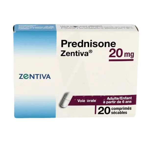 Prednisone Zentiva 20 Mg, Comprimé Sécable