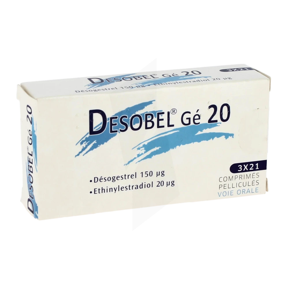 Desobel 150 Microgrammes/20 Microgrammes, Comprimé