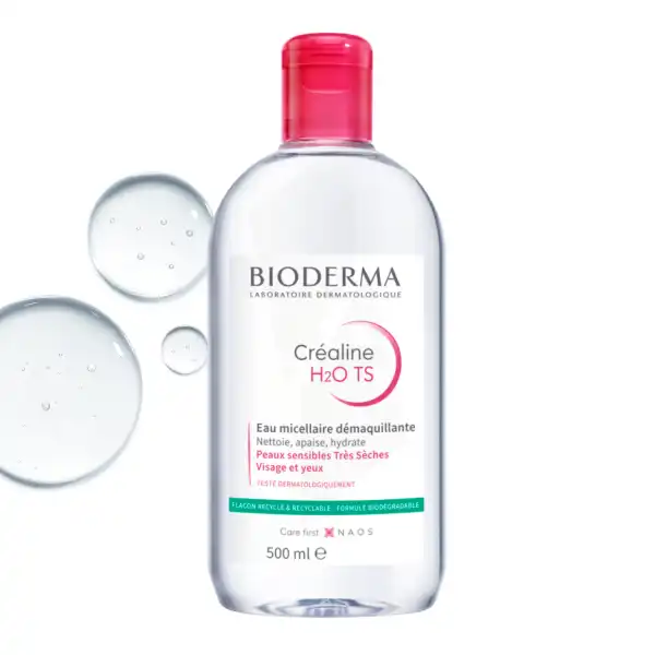 Bioderma Créaline H2o Ts Eau Micellaire Démaquillante Peau Très Sèche 500ml