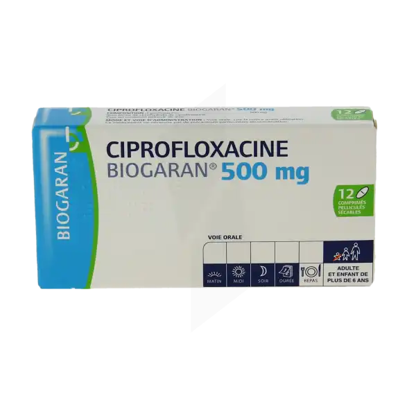 Ciprofloxacine Biogaran 500 Mg, Comprimé Pelliculé Sécable