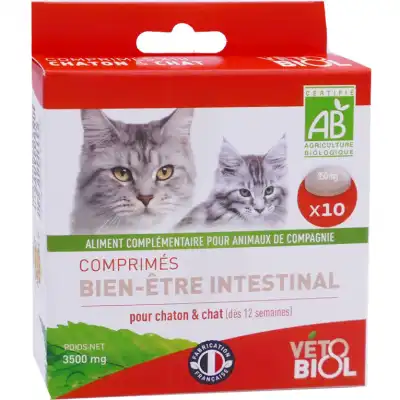 Vétobiol bio Comprimés Bien être Intestinal Chaton/chat B/10 à CHALON SUR SAÔNE 