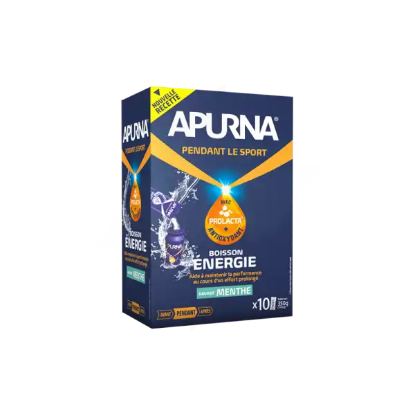 Apurna Pdr Pour Boisson énergie Menthe 10sticks/35g