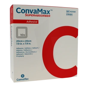Convamax Superabsorber Pansement Adhesif - 20 X 20 Cm - 10 Pièces