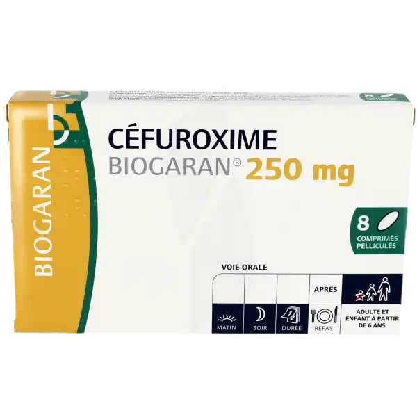Cefuroxime Biogaran 250 Mg, Comprimé Pelliculé
