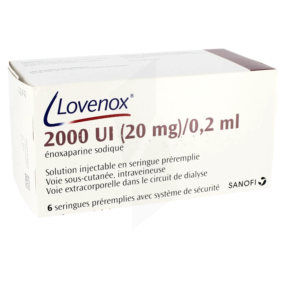 Lovenox 2 000 Ui (20 Mg)/0,2 Ml, Solution Injectable En Seringue Préremplie