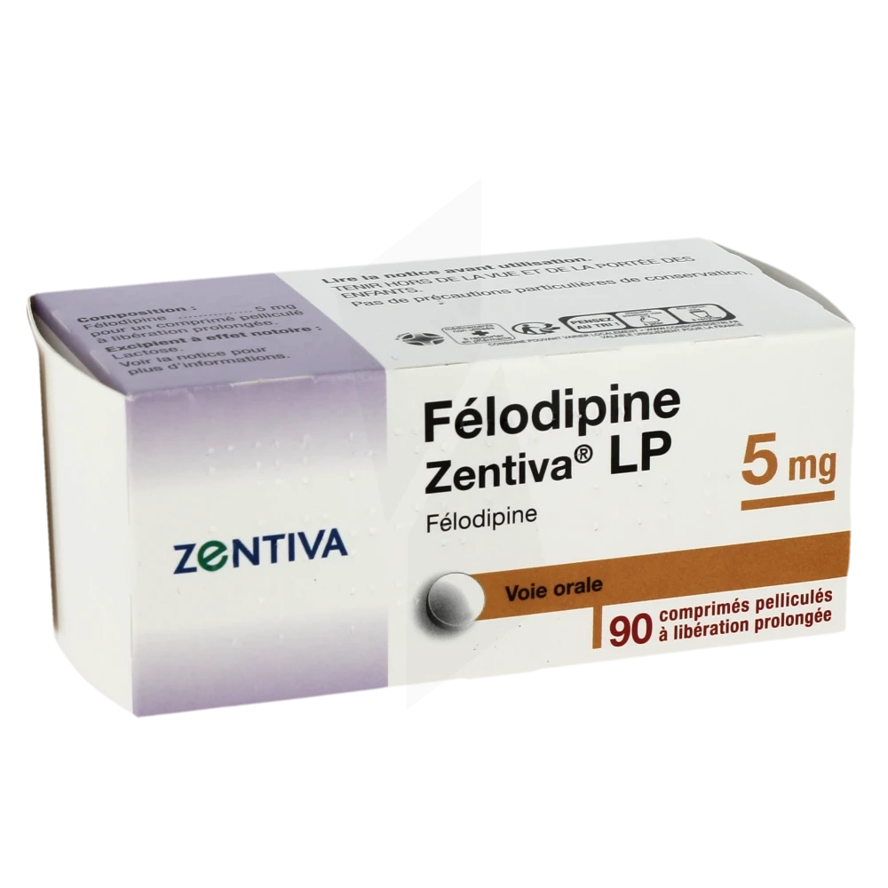 Felodipine Zentiva L.p. 5 Mg, Comprimé Pelliculé à Libération Prolongée