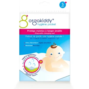 Orgakiddy Protège-matelas à Langer Blanc Pochette/5