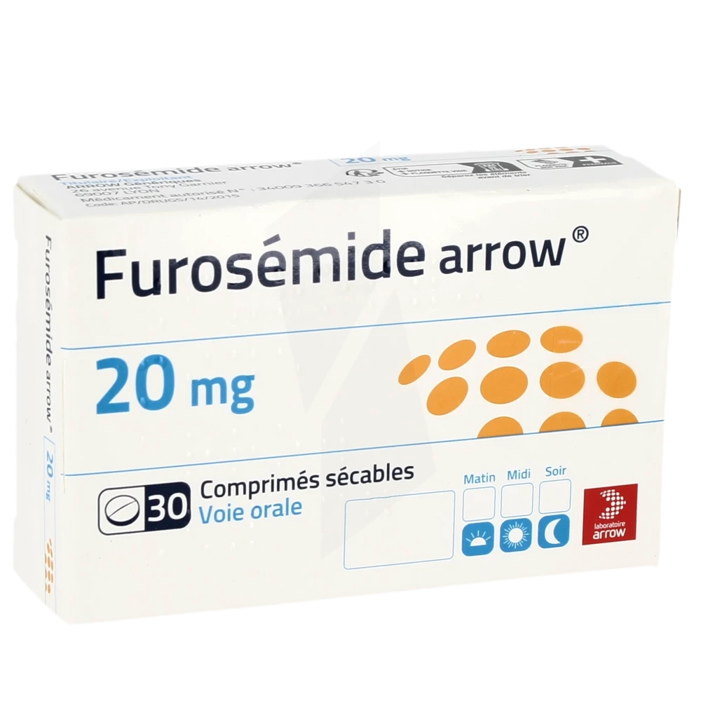 Furosemide Arrow 20 Mg, Comprimé Sécable