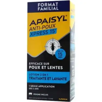 Apaisyl Anti-poux Xpress 15' Lotion Antipoux Et Lente 200ml+peigne à La Rochette