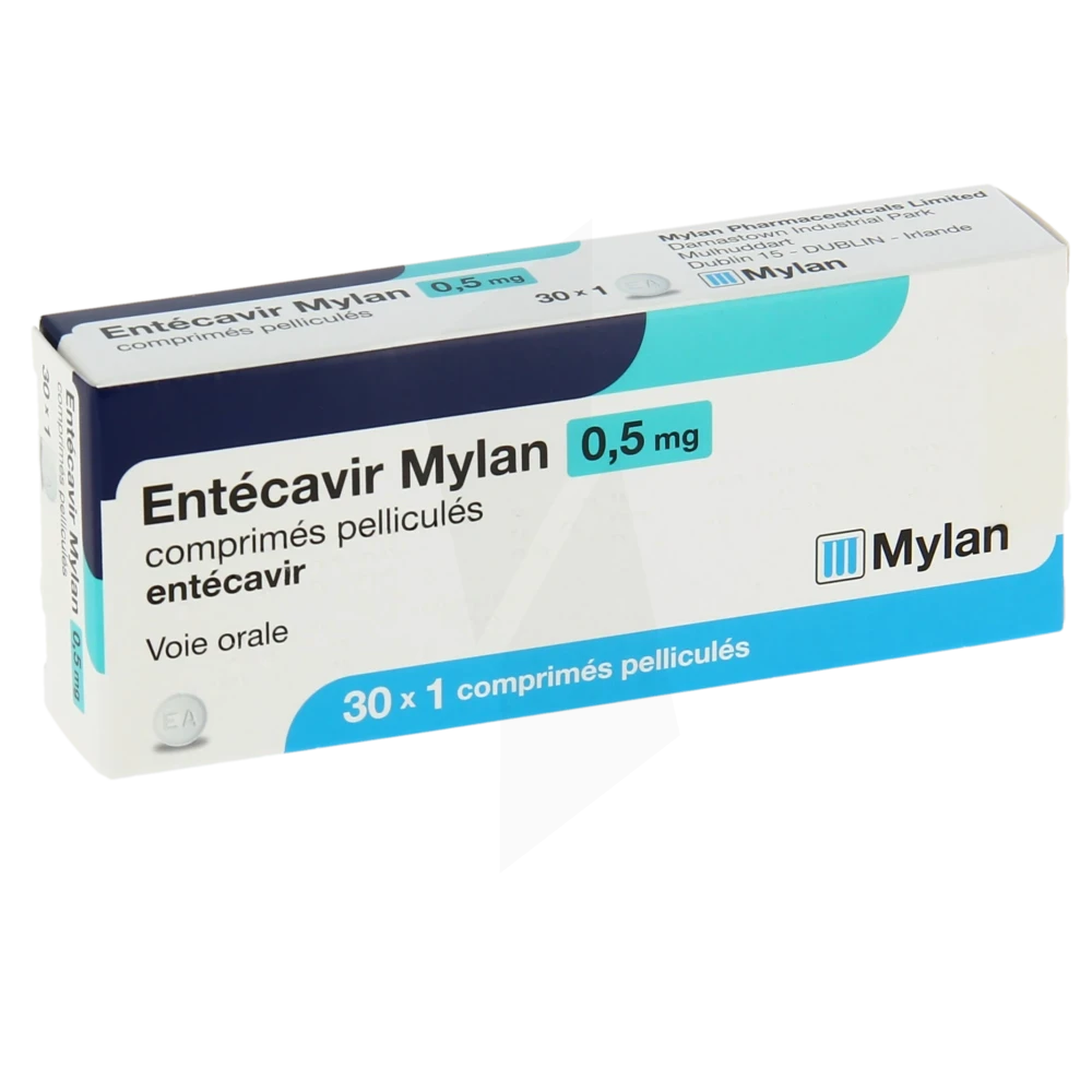Entecavir Mylan 0,5 Mg, Comprimé Pelliculé