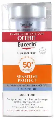 Eucerin Sun Sensitive Protect Spf50+ Fluide Visage Fl/50ml+mini Hf Nuit Offert à Hyères