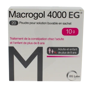 Macrogol 4000 Eg 10 G, Poudre Pour Solution Buvable En Sachet