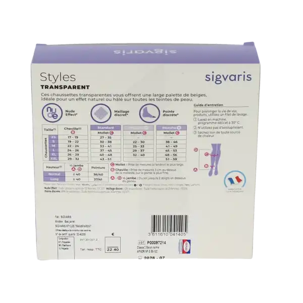 Sigvaris Styles Transparent Chaussettes  Femme Classe 2 Beige 110 Medium Normal