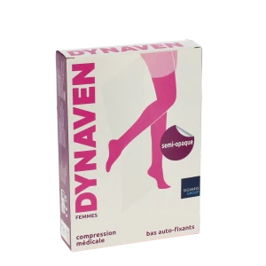 Sigvaris Dynaven Semi-opaque Bas Auto-fixants Classe 3 Femme Noir Normal L