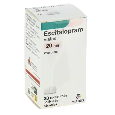 Escitalopram Viatris 20 Mg, Comprimé Pelliculé Sécable à Chelles