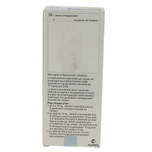 Ibuprofene Viatris 20 Mg/ml Enfants Et Nourrissons Sans Sucre, Suspension Buvable édulcorée Au Maltitol Et à La Saccharine Sodique