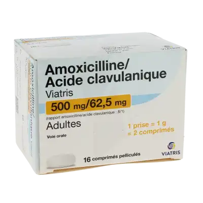 Amoxicilline / Acide Clavulanique Viatris 500 Mg/62,5 Mg Adultes, Comprimé Pelliculé (rapport Amoxicilline/acide Clavulanique : 8/1) à Abbeville