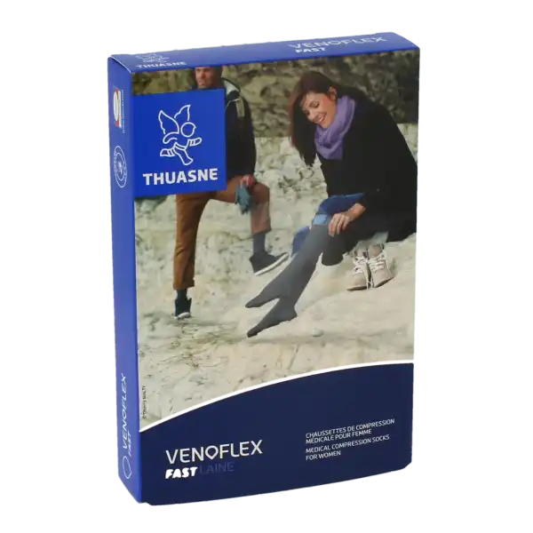 Venoflex Fast 2 Chaussette Laine Femme Torsades Noir Taille 2n
