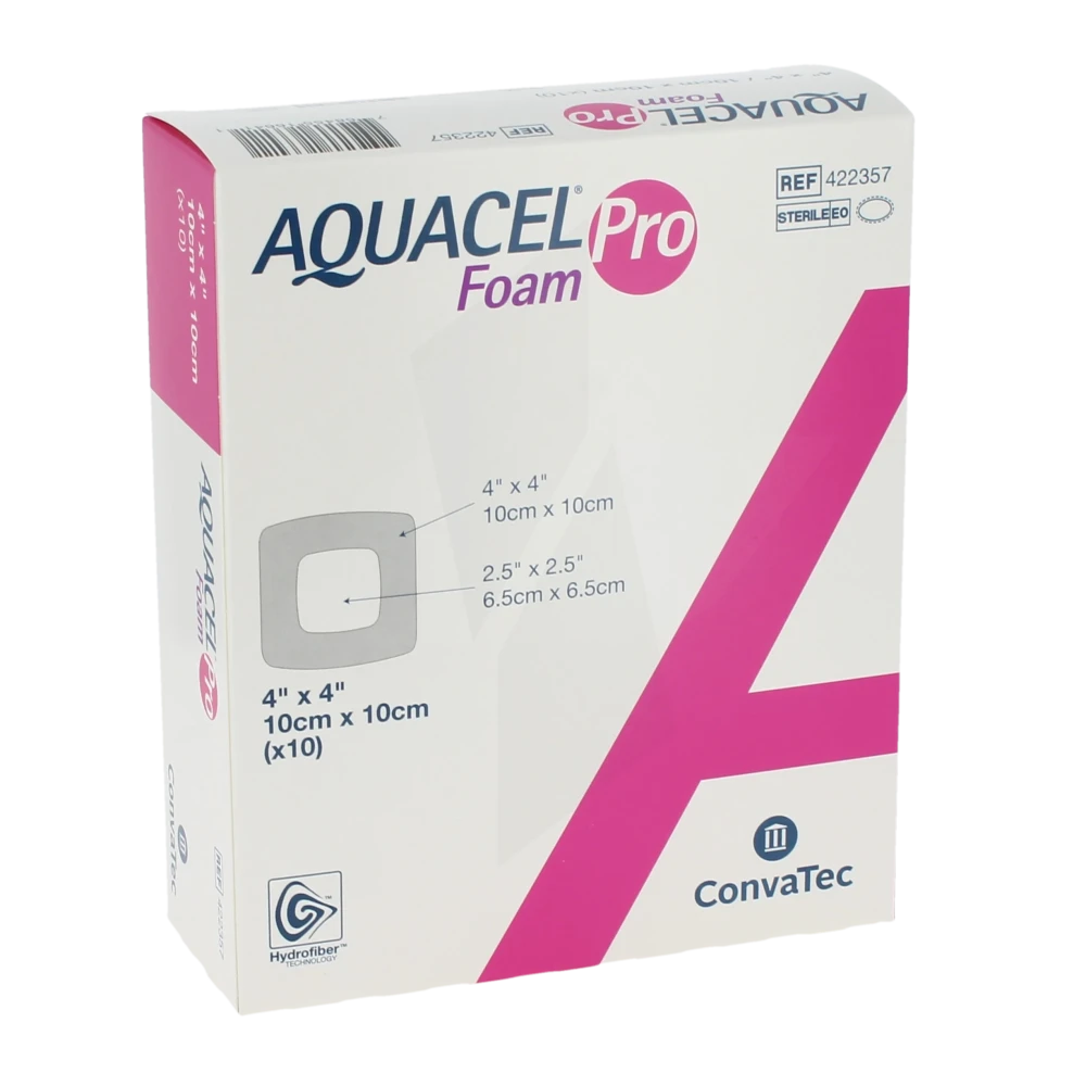 Aquacel Foam Pro Pans Hydrocellulaire Adhésif Stérile 10x10cm B/10