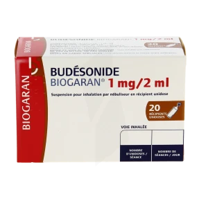 Budesonide Biogaran 1 Mg/2 Ml, Suspension Pour Inhalation Par Nébuliseur En Récipient Unidose