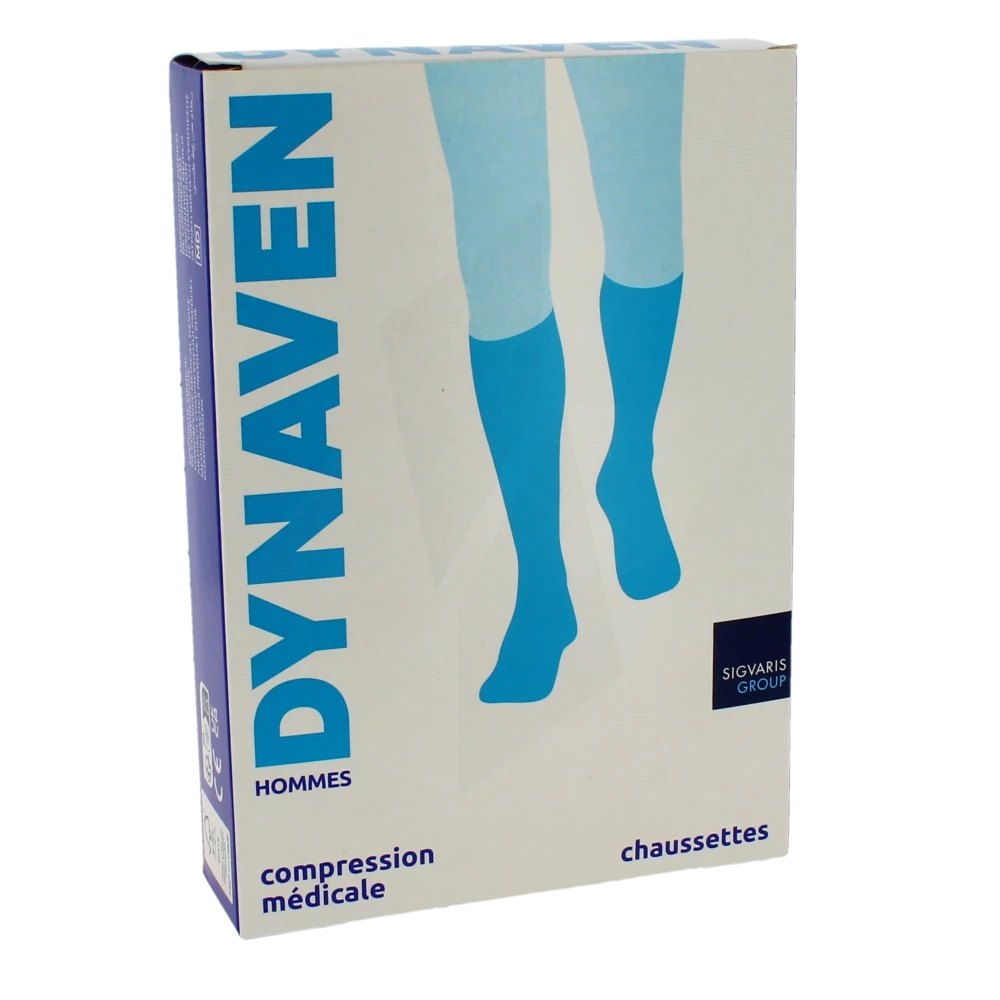Sigvaris Dynaven Semi-opaque Fin Chaussette Classe 2 Homme Marine Normal M