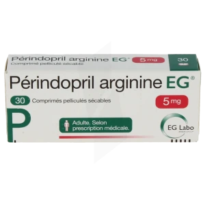 Perindopril Arginine Eg 5 Mg Cpr Pell Séc Plq Pvc/pvdc/alu/30