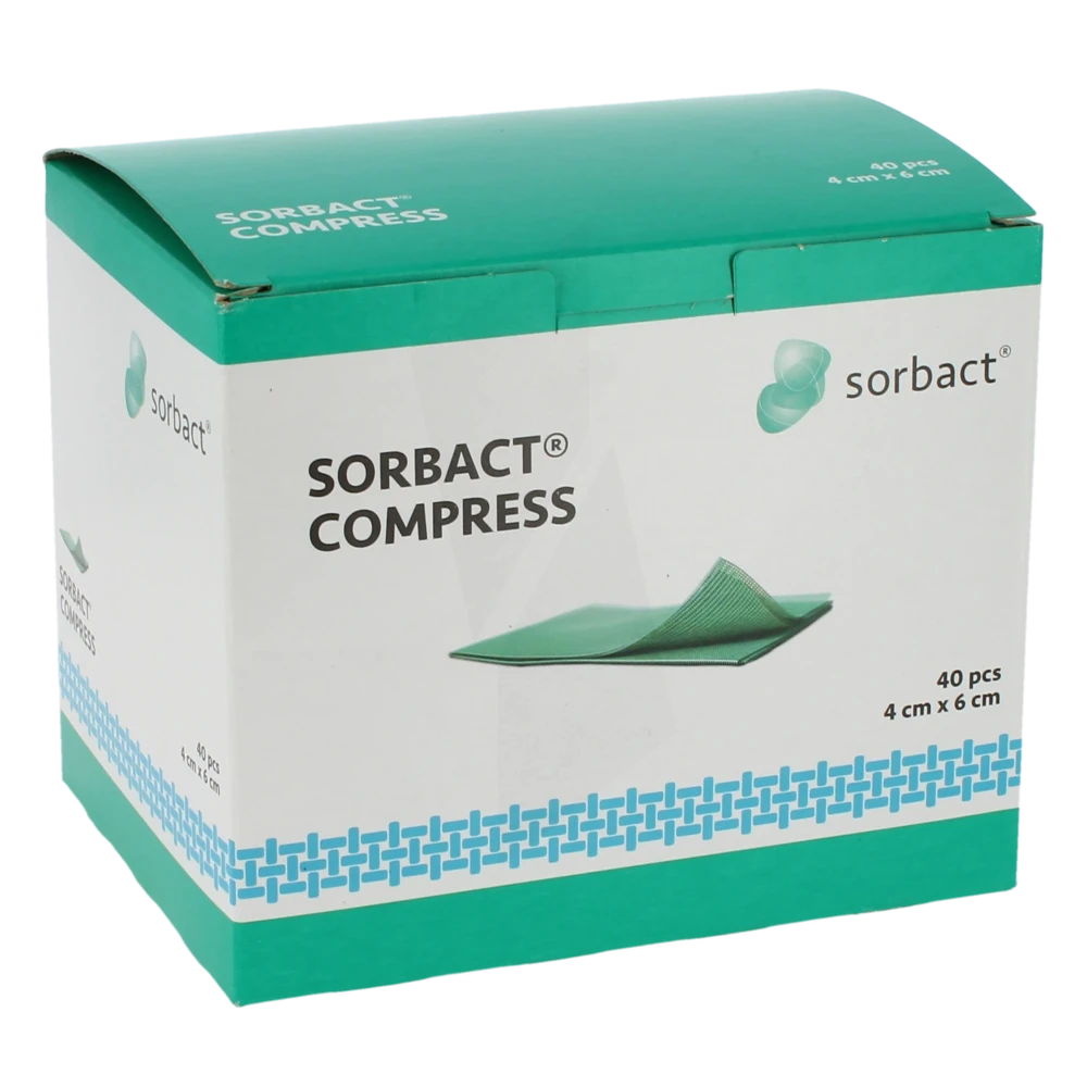 Sorbact Compress, Pansement Liant Les Bactéries Et Les Champignons - 4x6cm - Boite De 40