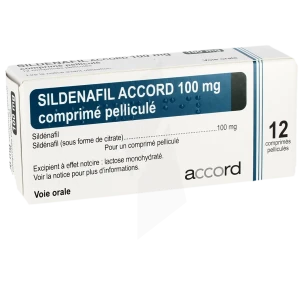 Sildenafil Accord 100 Mg, Comprimé Pelliculé