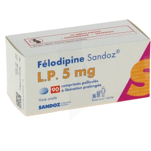 Felodipine Sandoz L.p. 5 Mg, Comprimé Pelliculé à Libération Prolongée